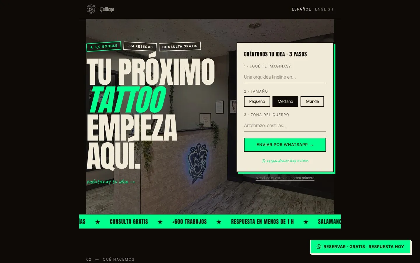 Cattleya Tattoo: web del estudio (Salamanca)